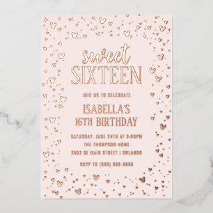 En Aluminium Minnie Rose Gold Sweet 16 Invitation