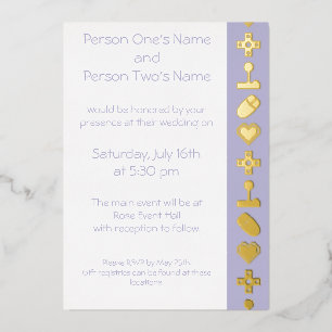 En Aluminium Mode multijoueur dans Lavender Foil Invitation
