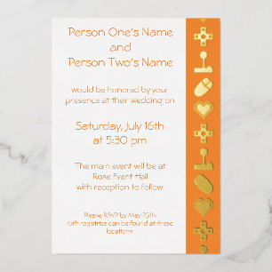 En Aluminium Mode multijoueur dans Orange Foil Invitation