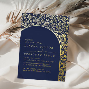 En Aluminium Moderne Mariage Foliage Invitation Real Foil