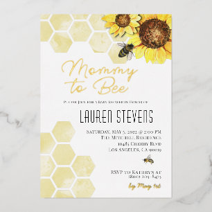 En Aluminium Mommy to Bee Baby shower Invitation