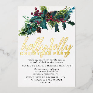 En Aluminium Noël Gold Foil Invitation Postcarc