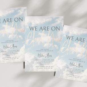En Aluminium Nuage Neuf Nuages Sky Baby shower Foil Invitation