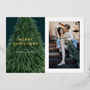 En Aluminium Pine Tree Noël Fête Photo Foil Invitation