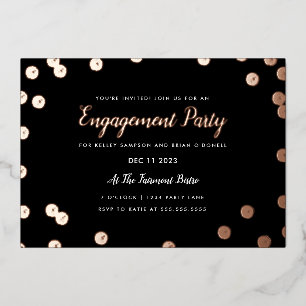 En Aluminium Rose Gold Foil Confetti Engagement Invitation