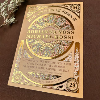 En Aluminium Royal Nouveau : Invitation de mariage à la feuille