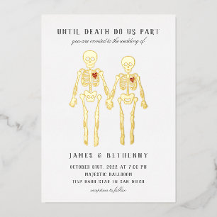En Aluminium Skeletons romantiques Foil Invitation