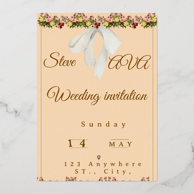 En Aluminium Soft Watercolor Wedding Invitation (Recto)