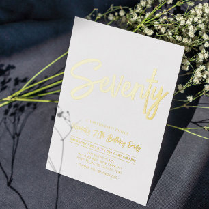 En Aluminium Soixante-dix Chic Invitation Foil Anniversaire 7
