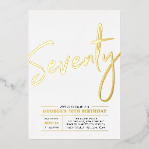 En Aluminium Soixante-dix   Or Moderne 70e Invitation Anniversa