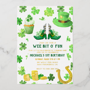 En Aluminium St. Patrick's Day Anniversaire Fête Invitation