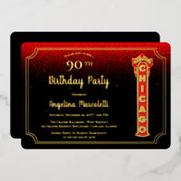 Symbole Glam Chicago 90e anniversaire Invitation F