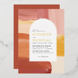 En Aluminium Terracotta Sunrise Invitation de mariage Boho