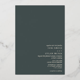 En Aluminium Twine Globes Emerald Mariage Foil Invitation