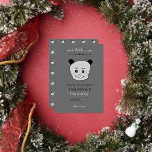 En Aluminium Une invitation d'anniversaire avec un visage souri