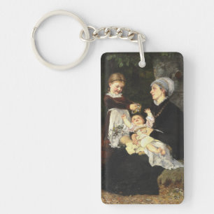 En Ammes Besøg - Bertha Wegmann Fine Art  Keychain