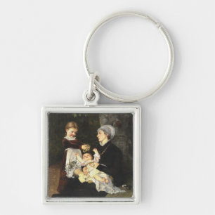 En Ammes Besøg - Bertha Wegmann Fine Art Keychain