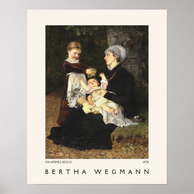En Ammes Besøg Fine Art Bertha Wegmann Museum Poster (Front)