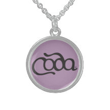Collier d'argent sterling de logo de manuscrit de