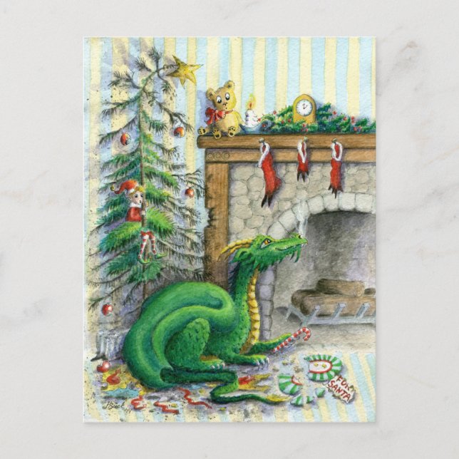 En attente de Père Noël - carte postale (Devant)