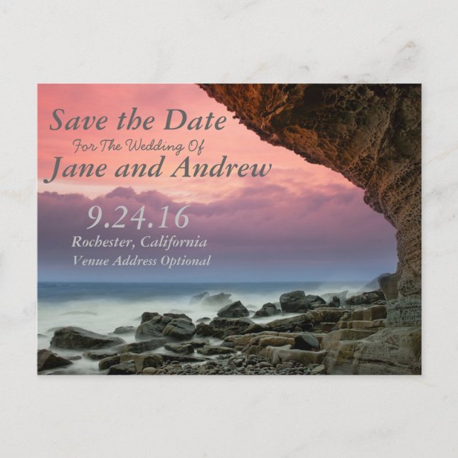 En bord de mer Enregistrer la date Invitation Cart (Devant)