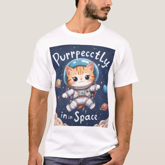 En cabine spatiale T-Shirt Kawaii Astronaut (Devant)