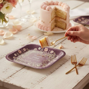 En Carton Assiettes Anniversaire 60 ans Whimsical Wildflower