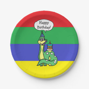 En Carton Assiettes Anniversaire Thème Dinosaures