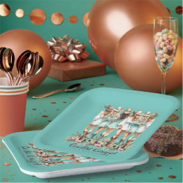 En Carton Assiettes Carrées Demoiselles d'Honneur Cowgirl Cô