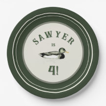 Assiettes d'anniversaire personnalisées Canard Ver