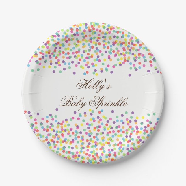 En Carton Assiettes de Baby shower, Plaques de fête Confetti (Devant)