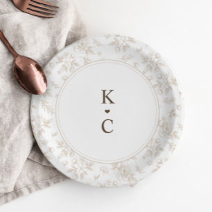 En Carton Assiettes de dessert de mariage vintage français f