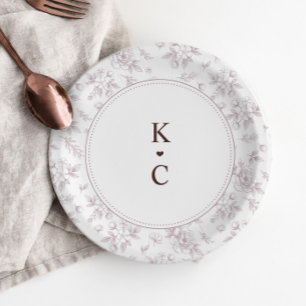En Carton Assiettes de dessert de mariage vintage françaises