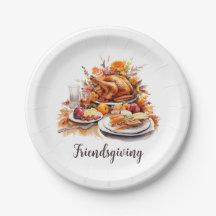 Assiettes de dîner de Thanksgiving Friendsgiving