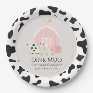 En Carton Assiettes de fête d'anniversaire rose pour animaux
