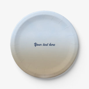En Carton Assiettes de fête de mariage bleu ombré tropical d