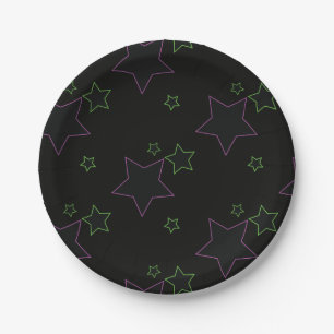 En Carton Assiettes de fête Étoiles Lumière Néon
