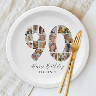 En Carton Assiettes de fête photo pour 90e anniversaire élég