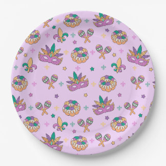 En Carton Assiettes de fête pour la King Cake de Mardi Gras