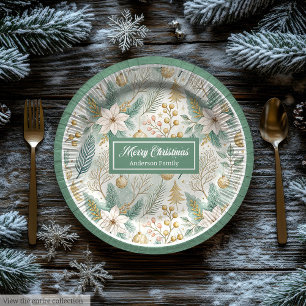 En Carton Assiettes de Noël aux couleurs pastel Élégante flo