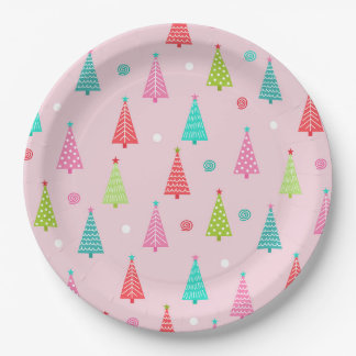 En Carton Assiettes de Noël Colorées