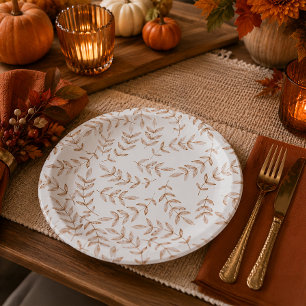 En Carton Assiettes élégantes de Thanksgiving à motif de feu