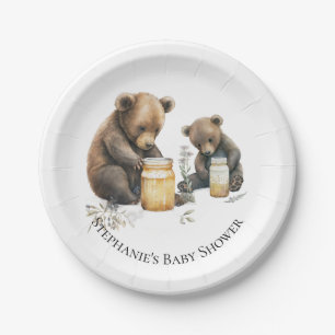 En Carton Assiettes personnalisées pour Baby Shower Ourson e