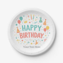 Assiettes personnalisées pour fête d'anniversaire 