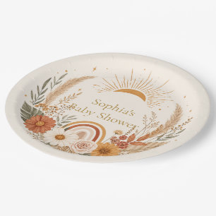 En Carton Assiettes pour Baby Shower Bohème Soleil   Terres 
