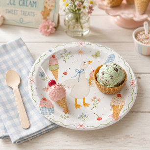 En Carton Assiettes pour Baby Shower Silly Goose Ice Cream S