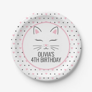 En Carton Assiettes pour fête d'anniversaire de chaton avec 