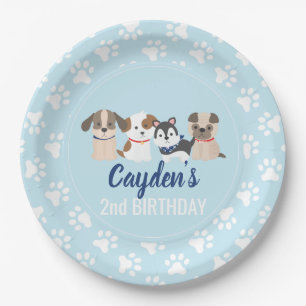 En Carton Assiettes pour fête d'anniversaire de chiot avec e