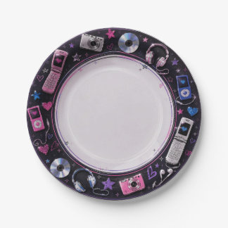 En Carton Assiettes pour fête de nostalgie Y2K