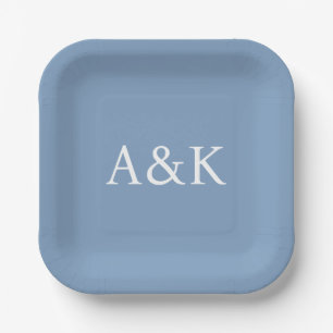 En Carton Initiales personnalisées sur des assiettes de mari